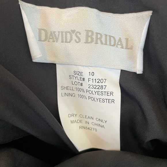 David's Bridal Dress gown formal sz 10 NWT Black Backless beaded F11207 - Picture 6 of 8
